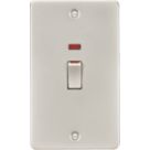Knightsbridge  45A 2-Gang DP Control Switch Pearl with LED