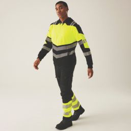 Regatta Hi-Vis X-Pro Overhead Hoodie Black/Yellow 2X Large 48" Chest