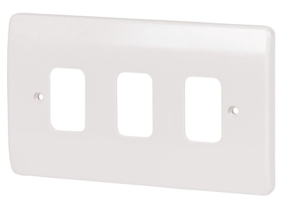 MK Grid Plus 3-Module Grid Faceplate White