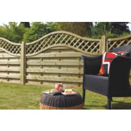 Forest Prague  Lattice Curved Top Fence Panels Natural Timber 6' x 4' Pack of 6