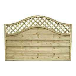 Forest Prague  Lattice Curved Top Fence Panels Natural Timber 6' x 4' Pack of 6