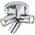 Knightsbridge  Round 3-Light Triple GU10 Ceiling Spotlight Polished Chrome