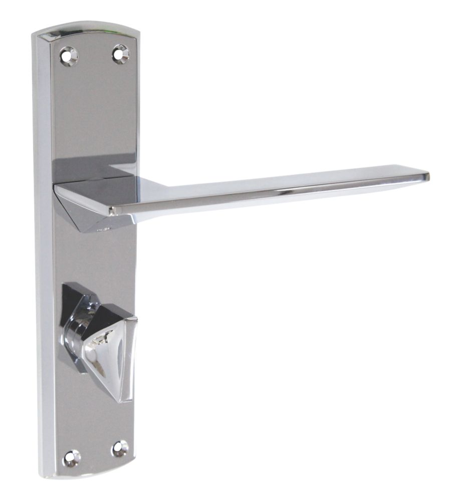 Smith & Locke Marloes Fire Rated WC Door Handles Pair Polished Chrome ...