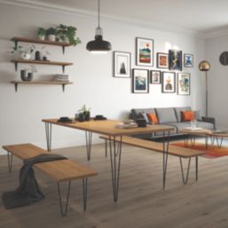 Rothley 3-Pin Hairpin Worktop Leg Matt Black 710mm