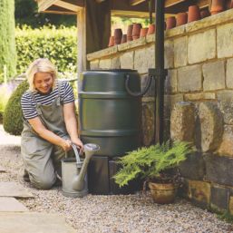 Straight PLC Harcostar Water Butt Kit Green 168Ltr