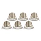 Saxby CosmosEco V3 Fixed  Fire Rated LED Recessed Downlights Satin Nickel 6W 500lm 6 Pack