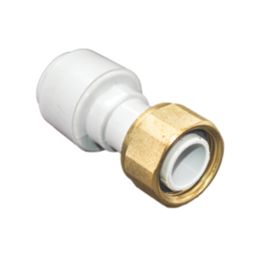 FloPlast FloFit+ Plastic Push-Fit Straight Tap Connector 15mm x 3/4"