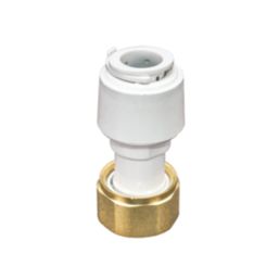 FloPlast FloFit+ Plastic Push-Fit Straight Tap Connector 15mm x 3/4"