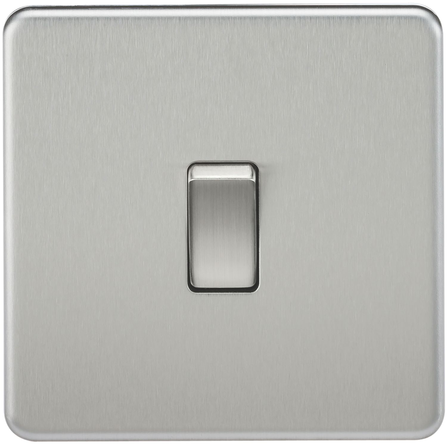 Knightsbridge Screwless 10AX 1-Gang 1-Way Double Pole Switch Brushed Chrome (823YA)
