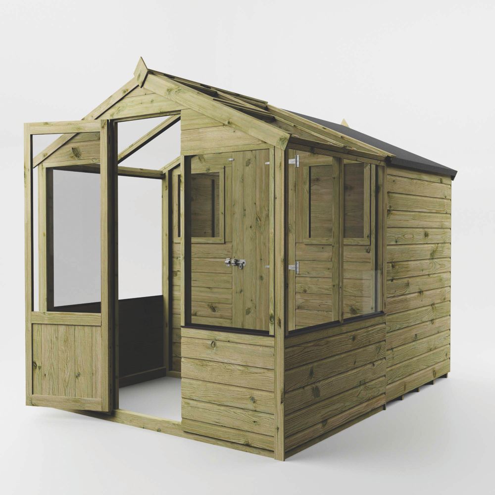 Mercia Traditional 6' x 8' (Nominal) Timber Greenhouse & Shed