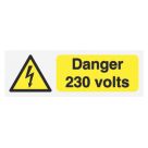 Essentials  'Danger 230V' Electrical Warning Labels 75mm x 25mm 25 Pack