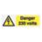 Essentials  'Danger 230V' Electrical Warning Labels 75mm x 25mm 25 Pack