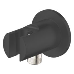 Grohe Vitalio Universal Shower Outlet with Wall Holder Matt Black 84mm
