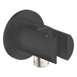 Grohe Vitalio Universal Shower Outlet with Wall Holder Matt Black 84mm