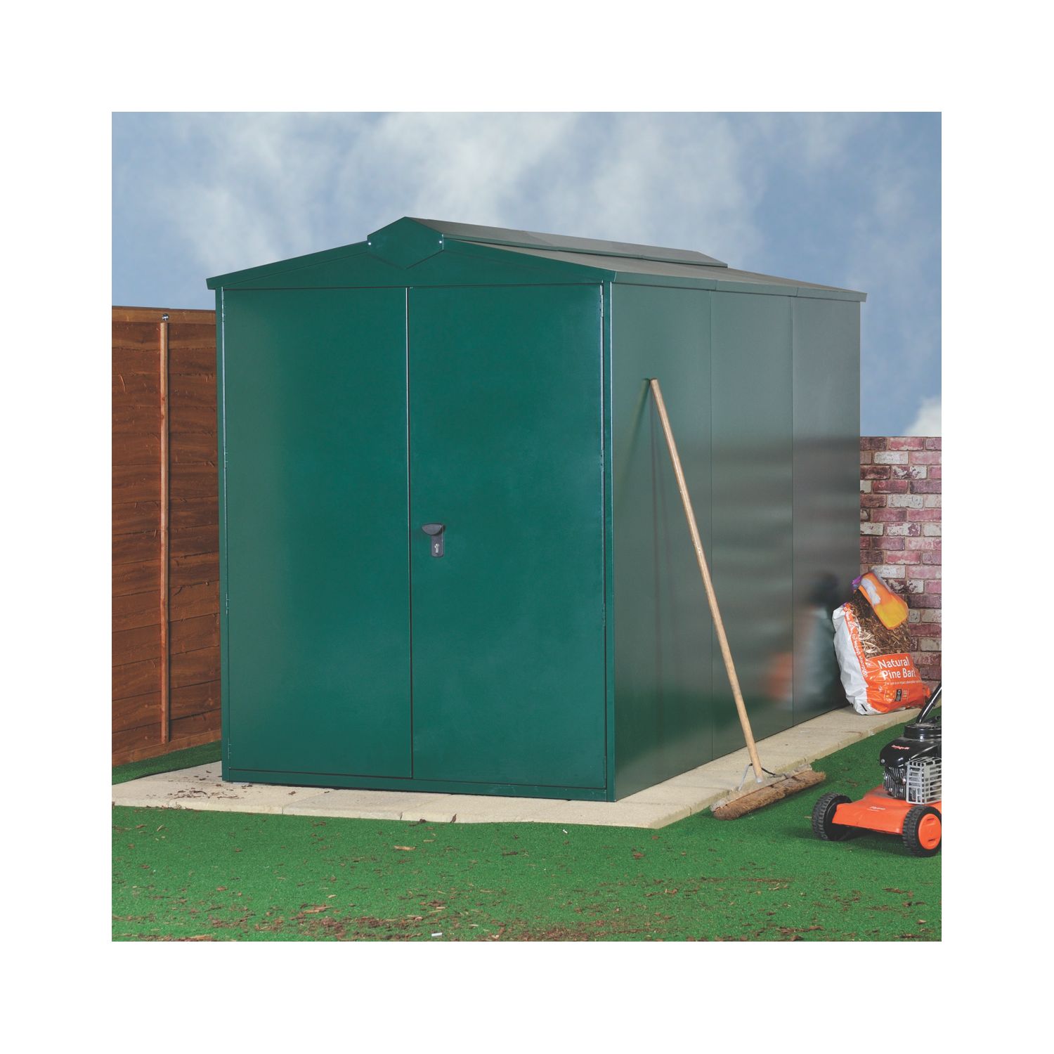 Asgard Centurion 5' x 7' 6" (Nominal) Apex Metal Shed Green (8242K)