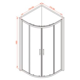 Fit Quick Framed Quadrant Shower Enclosure  Chrome 800mm x 800mm x 1850mm