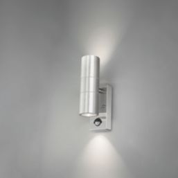 4lite Marinus Sleek Outdoor Up/Down Wall Light With PIR Sensor Stainless Steel