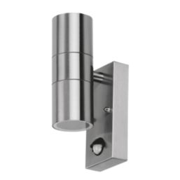 4lite Marinus Sleek Outdoor Up/Down Wall Light With PIR Sensor Stainless Steel