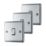 British General Nexus Metal 20A 16AX 1-Gang 2-Way Light Switch  Polished Chrome  3 Pack