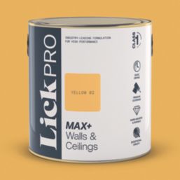 LickPro Max+ 2.5Ltr Yellow 02 Matt Emulsion  Paint