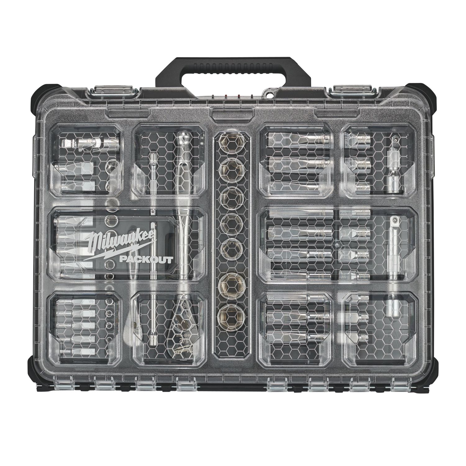 Milwaukee PACKOUT 1/4" & 1/2" Drive Ratchet & Socket Set 63 Pieces (824LF)