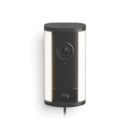 Ring  Mains-Powered Black Wireless 4K Outdoor Cylinder Camera