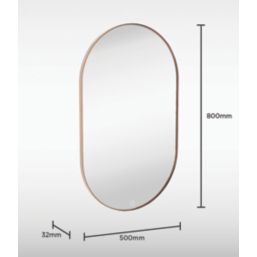 Sensio Nebula Oval Illuminated Bathroom Mirror Bronze With 2016lm LED Light 800mm x 500mm