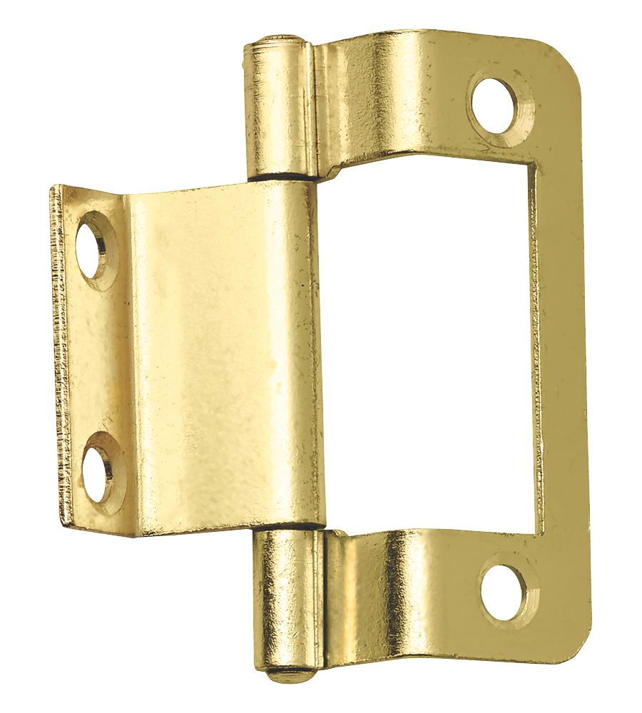 Smith & Locke Polished Brass Flush Hinges 100mm x 59.5mm 2 Pack - Screwfix