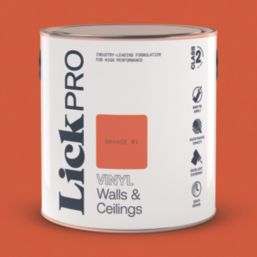 LickPro  2.5Ltr Orange 01 Vinyl Matt Emulsion  Paint