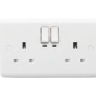 Knightsbridge  13A 2-Gang SP Switched Smart Socket White