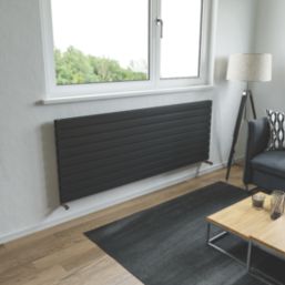 Ximax Oceanus Duplex 670mm x 1800mm 6502BTU Black Horizontal Designer Radiator