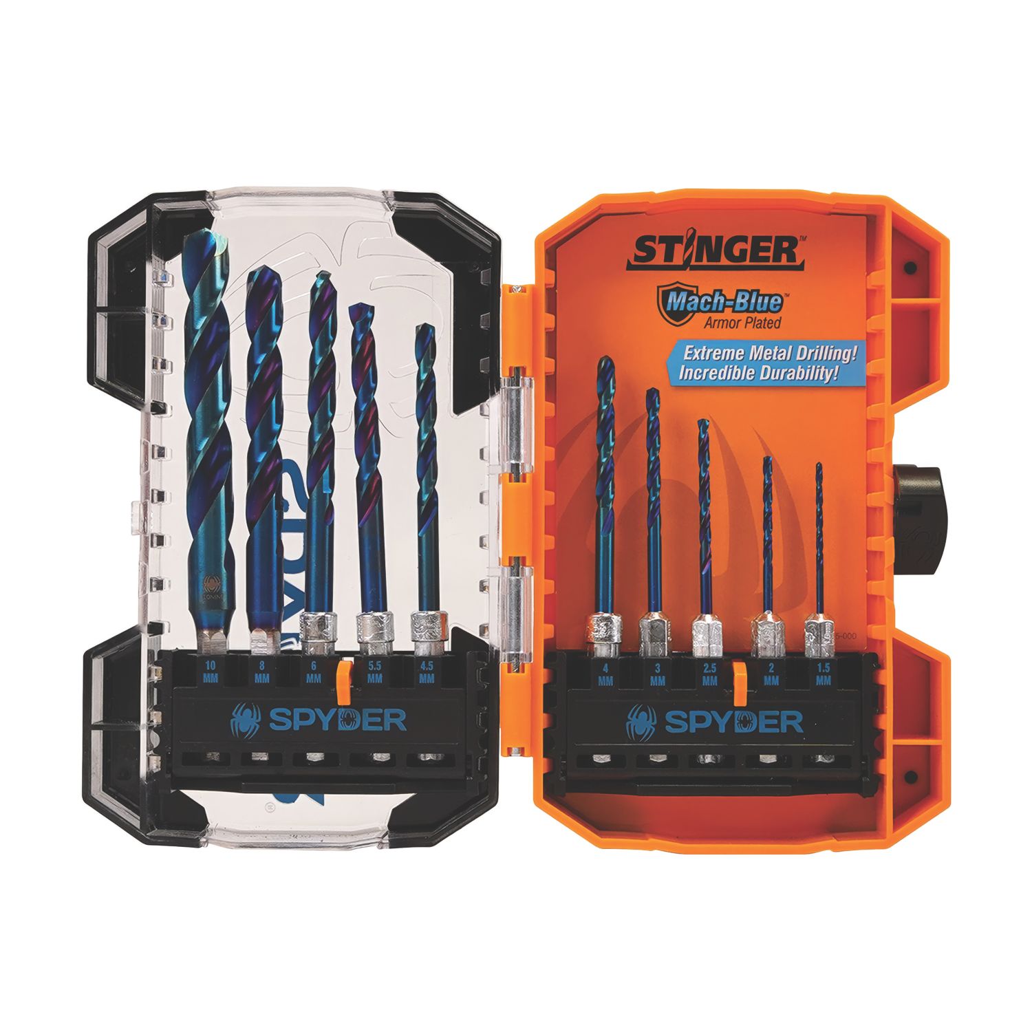 Spyder Stinger Hex Shank Metal Drill Bits 10 Piece Set (824YL)