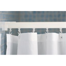 Croydex Straight Shower Curtain Rail Aluminium Silver 915mm