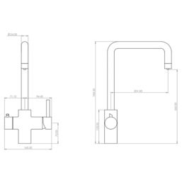 ETAL Elise 4-in-1 Instant Boiling Water Tap with Chiller Unit Brushed Brass