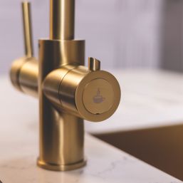 ETAL Elise 4-in-1 Instant Boiling Water Tap with Chiller Unit Brushed Brass