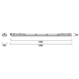 Sylvania Sylproof Toledo Twin 4ft IP65 Rated EMPTY Batten Housing for LED T8 Tubes