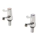 Refurb  Commercial Chrome  89.5mm Lever 2 Tap Holes Basin Pillar Tap