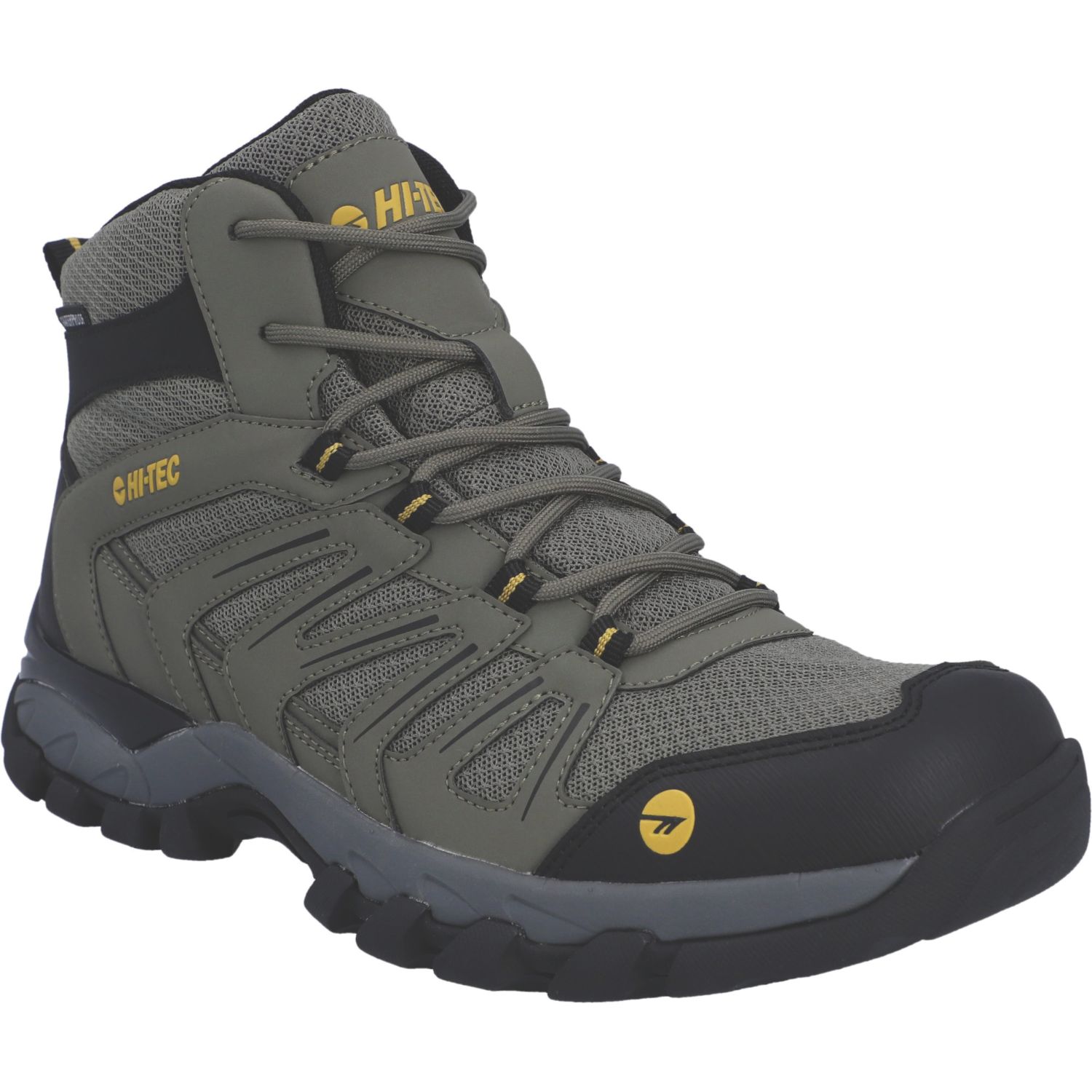 Hi-Tec Campana Mid Size 12 Olive Waterproof Non Safety Trainers (825EK)