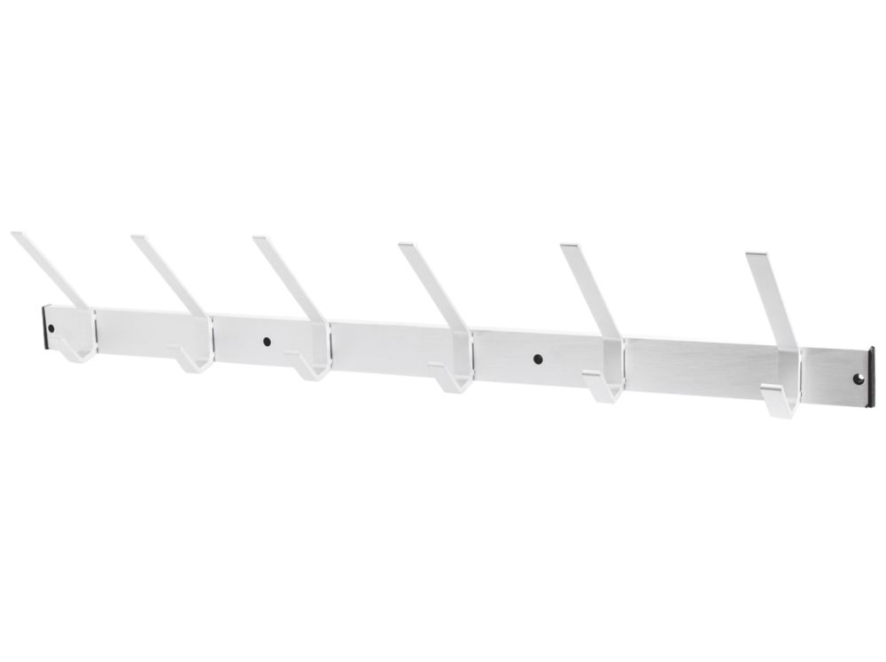 Smith &amp; Locke 6-Hook Utility Rail Brushed Aluminium 690mm x 120mm