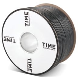 Time RG6 Black 2-Core Shotgun Coaxial Cable 100m Drum - Screwfix