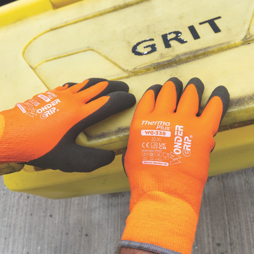 Wonder Grip Gloves Water-proof Oil-proof Warm Liner Nitrile Coated Work  Gloves