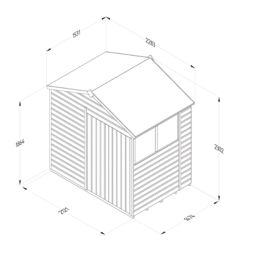 Forest Beckwood 7' x 5' (Nominal) Apex Shiplap Timber Shed with Assembly