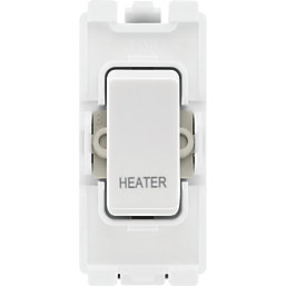 British General Nexus 800 Grid 20A Grid DP 'Heater' Printed Switch White