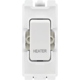 British General Nexus 800 Grid 20A Grid DP 'Heater' Printed Switch White