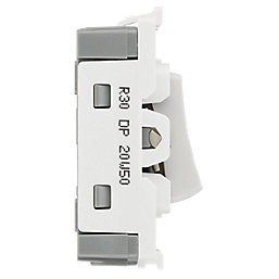 British General Nexus 800 Grid 20A Grid DP 'Heater' Printed Switch White