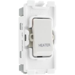 British General Nexus 800 Grid 20A Grid DP 'Heater' Printed Switch White