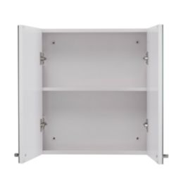 Croydex Carra Mirrored Double-Door Cabinet  White Gloss 450mm x 120mm x 500mm