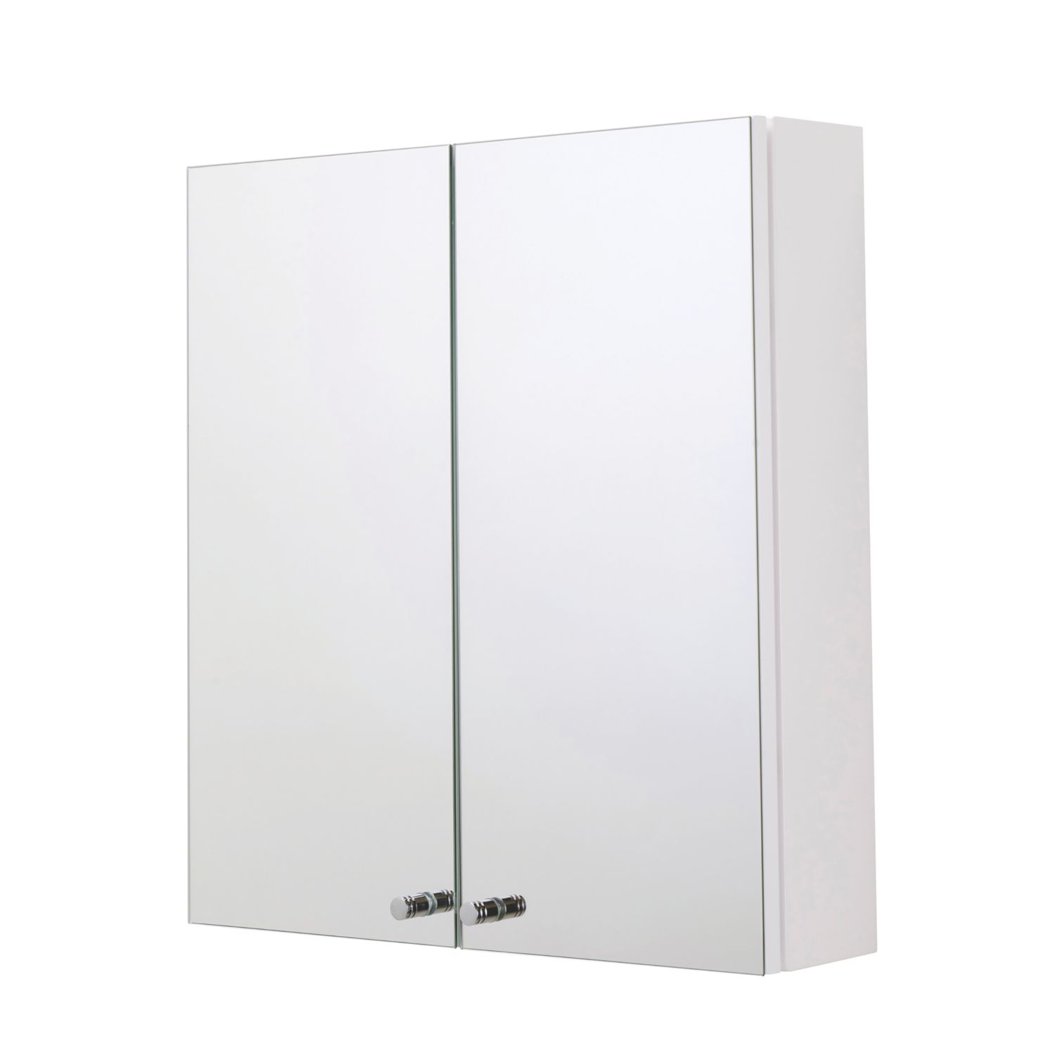 Croydex Carra Mirrored Double-Door Cabinet White Gloss 450mm x 120mm x 500mm (825TJ)