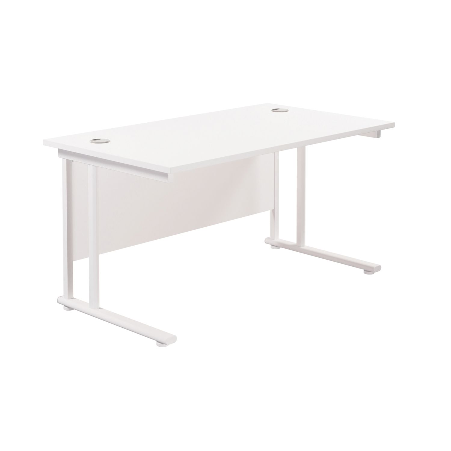 TC Group Aztec Twin Upright Rectangular Office Desk White/White 1200mm x 800mm (825TT)