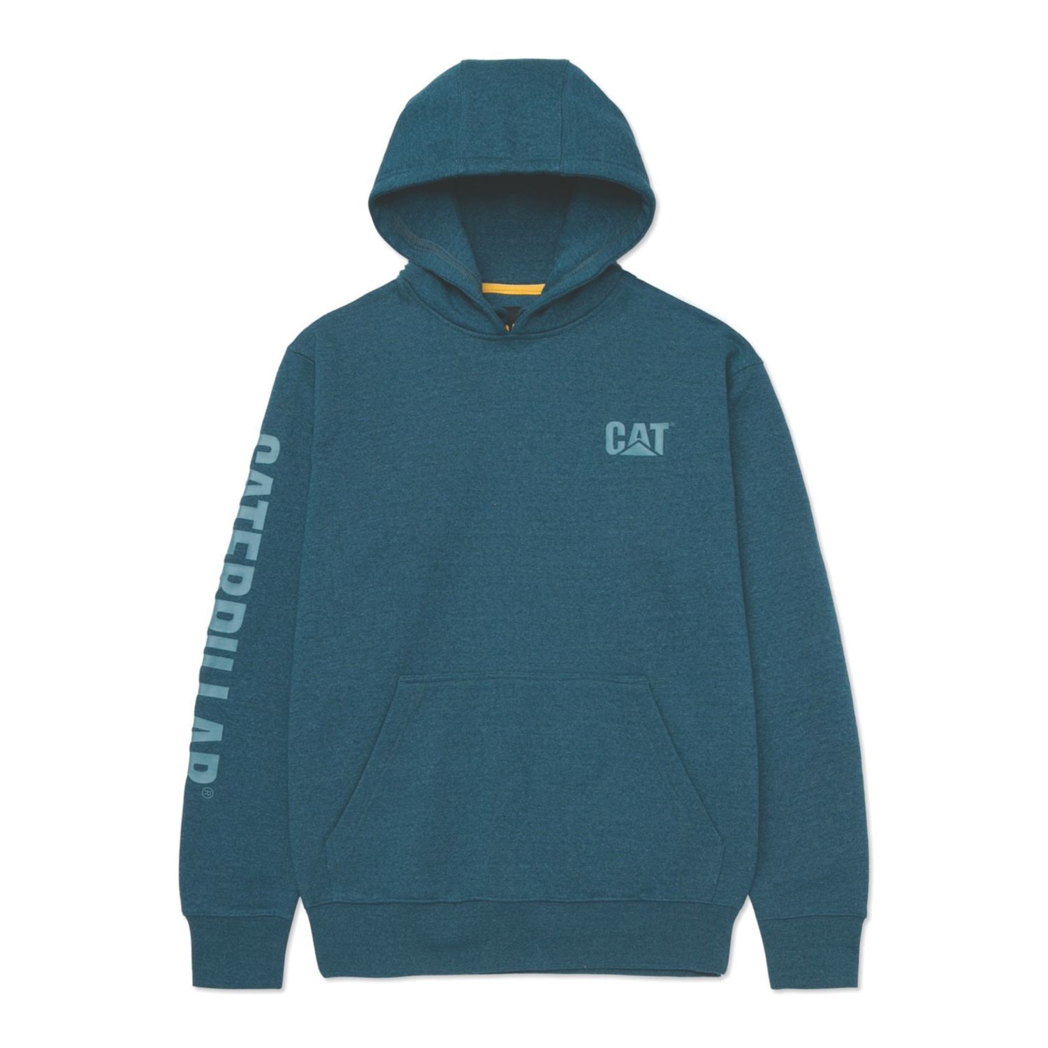 CAT Trademark Banner Hooded Sweatshirt Sweat Shirts Blue 2X Large 47" Chest (825XK)